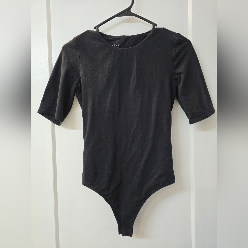 Everlane Black Short Sleeve Bodysuit